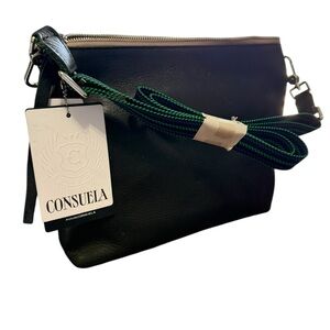 Consuela Black Leather Crossbody